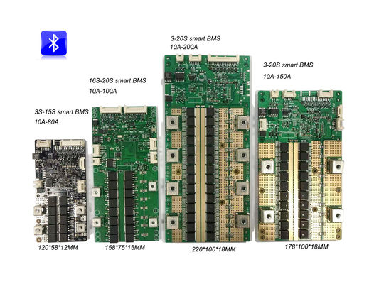 20S 72Vのリチウム イオン電池 スマートなBMSの電池RS232 Bluetooth APP 50A 100A 200a